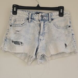 Aeropostale Distressed Light Blue Denim Shorts Size 2